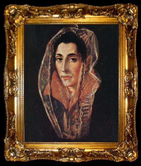 framed  El Greco Portrait of a Lady, ta009-2